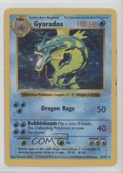 Gyarados Holo Shadowless Pokemon Base Set #6 1999 READ - Image 1