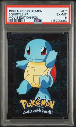 1999 Topps Pokemon Squirtle Movie Edition Foil #7 #E7 PSA 6 - Image 1