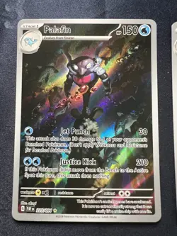 x2 Pokemon TCG Palafin 225/091 Illustration Rare Holo Paldean Fates NM - Image 2