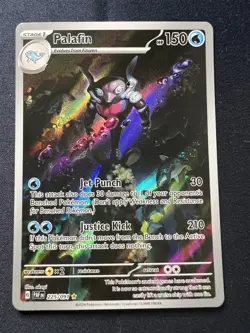 x2 Pokemon TCG Palafin 225/091 Illustration Rare Holo Paldean Fates NM - Image 3