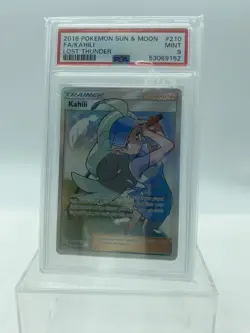 2018 Pokemon Sun & Moon Full Art Kahili Lost Thunder 210/214 PSA 9 - Image 1