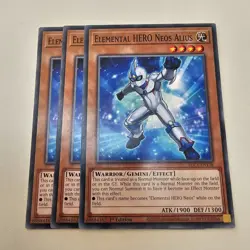 3x Elemental HERO Neos Alius Playset - BLC1 - Common - Yugioh EURO - Image 1