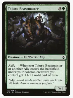 Tajuru Beastmaster #193 BFZ Magic Card in Protective Sleeve - Image 1