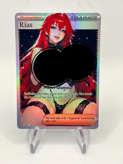 Rias Gremory High School DxD Rainbow Holo Full Art Waifu Pokemon Trainer Card - Image 2