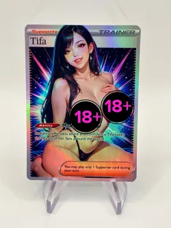 Tifa Lockhart Final Fantasy Rainbow Holo Full Art Waifu Pokemon Trainer Card - Image 2