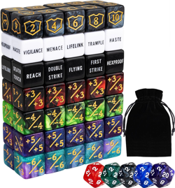 75 Pieces Magic Keyword Counter Dice MTG Counters Dice Set Bulk Ability Life Buf - Image 1