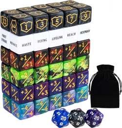 63 PCS Abilities Keyword Magic Counter Dice MTG Counters Dice Set Life Buff Toke - Image 1