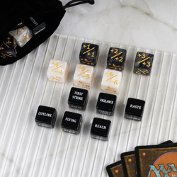 48 PCS MTG Dice Counters Bulk Black Ability Keywords Counter Marble Life Buff To - Image 2