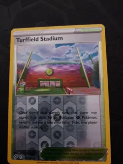 pokemon TURFFIELD STADIUM REVERSE HOLO CHAMPIONS PATH comes with 4 random cards - Image 1