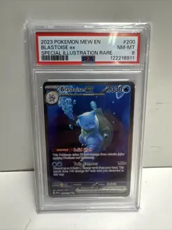 2023 Pokemon Mew En-151 #200 Blastoise Ex Special Illustration Rare PSA 8 - Image 1