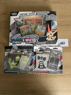 Pokemon Black Bolt & White Flare Tech Sticker Sets, Victini Illustration Set - Image 1