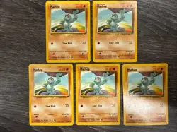 5x Machop 52/102 Base Set Unlimited Pokemon TCG 1999 MP - Image 1