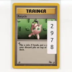 Pokemon TCG Recycle 61/62 WotC Fossil Unlimited Regular Common Card EN-LP 1999 - Image 3