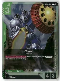 Gyan Gundam Card Game New Type Rising Foil NM GD01-032 - Image 1