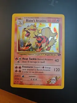 Pokemon TCG Blaine's Arcanine 1/132 2000 Gym Challenge Unlimited Rare Holo Card - Image 1