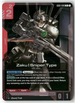 Zaku I Sniper Type Gundam Card Game New Type Rising Foil NM - Image 1