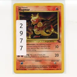 Pokemon TCG Magmar 39/62 WotC Fossil Unlimited Regular Uncommon Card EN-LP 1999 - Image 3