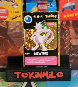 Mewtwo #150 - Gold Holo - Pokedex Black Kanto 2024 - Pokemon Card - Image 1