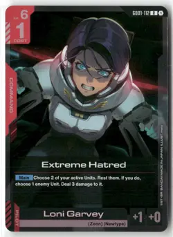 Extreme Hatred Gundam Card Game New Type Rising Foil NM GD01-112 - Image 1