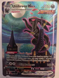 *Custom-made*HighQuality,TexturedHolo,Umbreon Vmax Ver. 2"Display Card" - Image 1