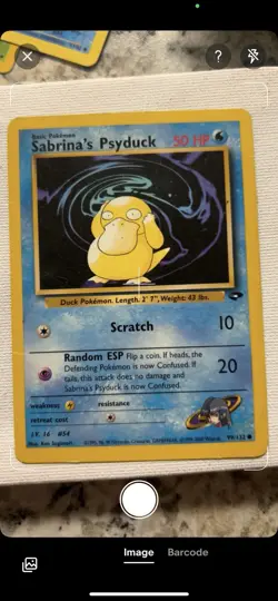 Pokemon TCG Sabrina's Psyduck Card 99/132 Gym Challenge, Regular Vintage - Image 1