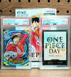 Psa10 2 Rare One Piece Card Premium Collection Day'24 - Image 1