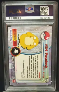 1999 Topps Pokemon T.V. Psyduck Holo Foil #54 Black Logo PSA 9 Mint - Image 2