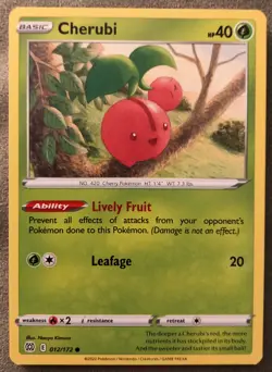 2022 Pokemon TCG Sword & Shield Brilliant Stars Cherubi 012/172 NM - Image 1