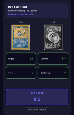 Carte Pokemon Aquali 12/64 HOLO Jungle - Edition 1 - FR - CGA Grading 8,5/10 - Image 2
