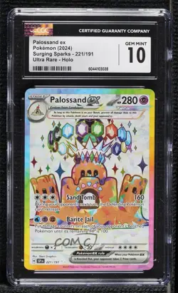 Palossand ex Ultra Rare Pokemon SV08: Surging Sparks CGC 10 Gem Mint - Image 1