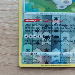 Pokemon TCG Snorlax 131/185 NM Reverse Holo Vivid Voltage Sleeping Bear - Image 2