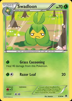 Swadloon 6/98 Uncommon | Emerging Powers | Pokemon Card - Image 1