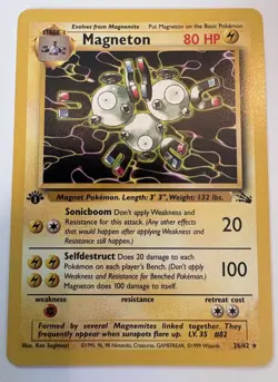 Pokemon Magneton 1st Edition Holo Vintage MINT Fossil 11/62 - Image 1