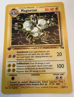 Pokemon Magneton 1st Edition Holo Vintage MINT Fossil 11/62 - Image 2