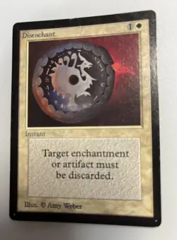 MTG 1X Disenchant X1 Limited Edition Beta Magic - MP (with bend) - Image 1