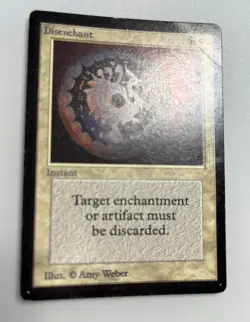 MTG 1X Disenchant X1 Limited Edition Beta Magic - MP (with bend) - Image 2