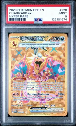 Charizard EX Hyper Rare PSA 9 2023 Pokemon Obf En-Obsidian Flames 228/197 - Image 1