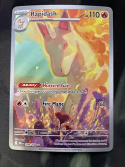 Rapidash 189/182 Sv10: Destined Rivals Holo Pokemon Card Fire Type Full Art - Image 1
