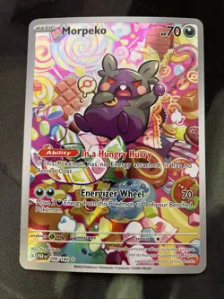 Morpeko 206/182 SV04: Paradox Rift Holo Pokemon Card Dark Type Full Art - Image 1
