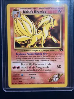 BLAINE'S NINETALES 21/132 GYM CHALLENGE NON HOLO RARE POKEMON CARD LP - Image 1