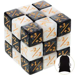 24 Pieces MTG Counters Dice +1/+1 Buff Tokens Black plus 1 Counter Magic Dice - Image 1
