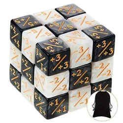 24 Pieces MTG Counters Dice +1/+1 Buff Tokens Black Plus 1 Counter Magic Dice - Image 1