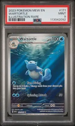 2023 Pokemon S&V 151 Wartortle Illustration Rare 171/165 PSA 9 Mint - Image 1