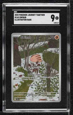 Swinub Illustration Rare Pokemon Journey Together (JTG) SGC 9 MINT - Image 1