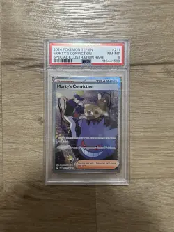 2024 POKEMON TEF EN-TEMPORAL FORCES #211 MORTY'S CONVICTION PSA 8 - Image 1