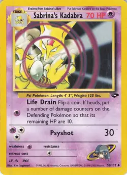 Pokemon TCG Sabrina's Kadabra Gym Challenge 58/132 Regular MP. - Image 1
