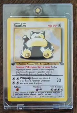 Carte Pokemon Ronflex 27/64 Non Holo Edition 1 - Jungle - FR -CGA Grading 8,5/10 - Image 1