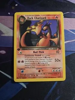 Dark Charizard 21/82 Rare 1st Edition Team Rocket Pokemon Card - Image 1