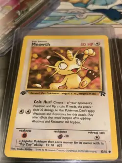 Pokemon TCG Meowth Team Rocket 62/82 Regular 1st Edition Common Card - Image 2