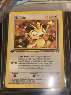 Pokemon TCG Meowth Team Rocket 62/82 Regular 1st Edition Common Card - Image 3